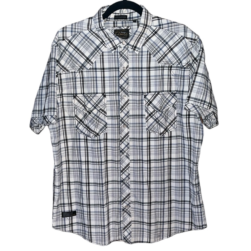 Vintage 7 Diamonds Plaid Button Down Shirt